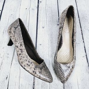 ROCKPORT | Adiprene leather snake print slipon pumps heels